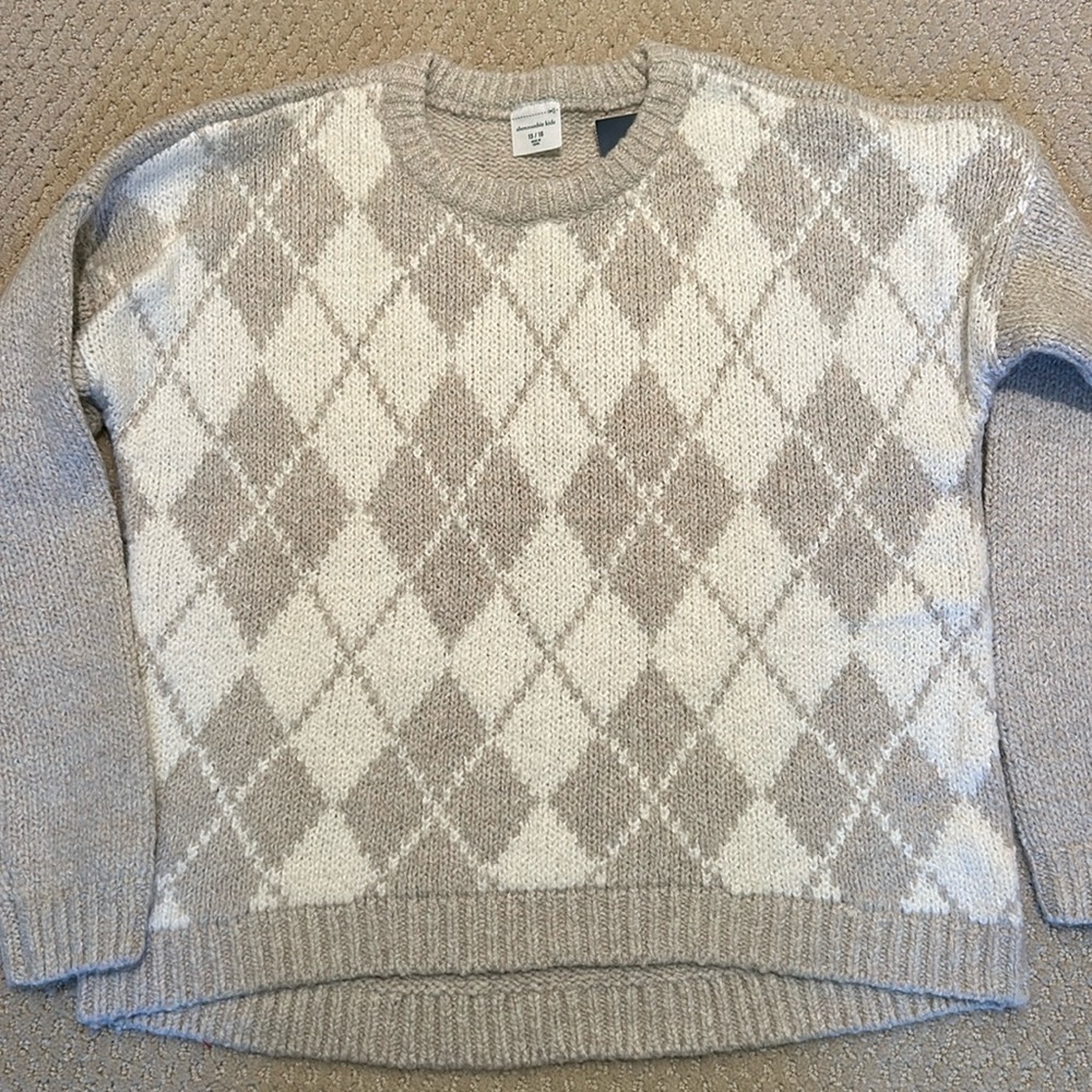 NWT Abercrombie Kids girls argyle sweater